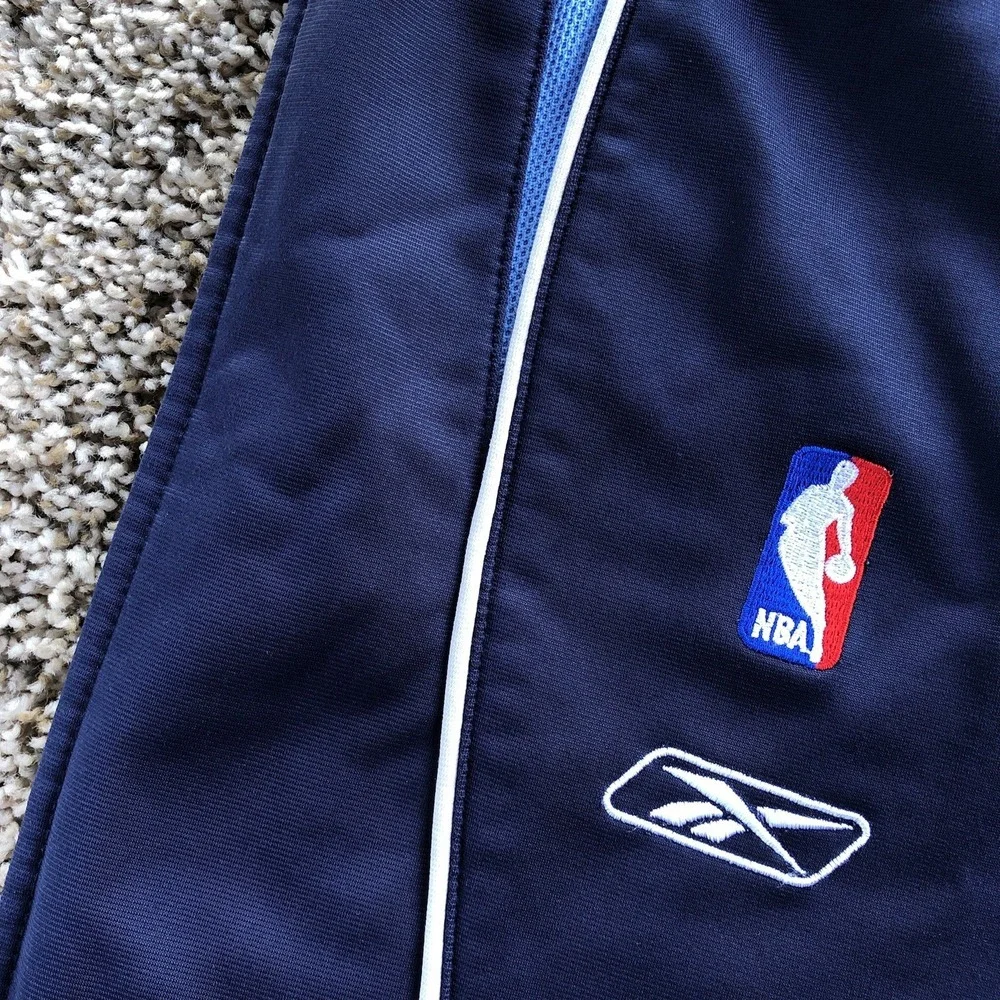 Vintage Reebok Utah Jazz Pants Mens Size L Blue NBA Tear Away Warm Up Sweatpants